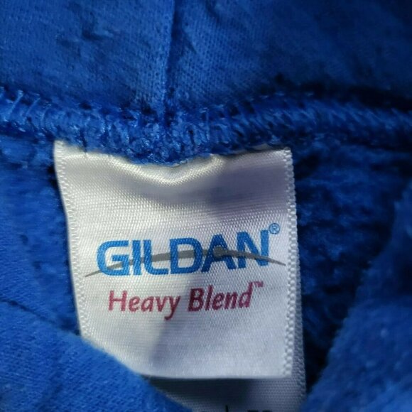 Gildan Heavy Blend Veteran Military Hoodie Sweatshirt Blue Vintage Skull Earned - Picture 5 of 12